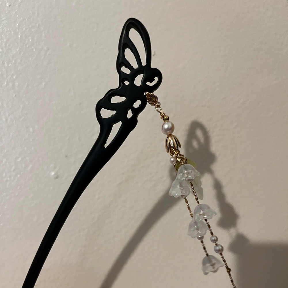 Butterfly Evony blackwood Hairstick with charms